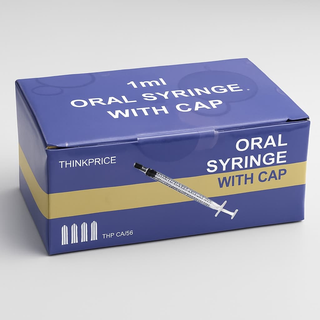 ThinkPrice 1ml Oral Syringe with Cap - 50 Pack