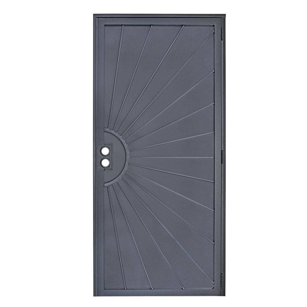 32x80 Nuevo Dia Black Steel Surface Mount Security Door