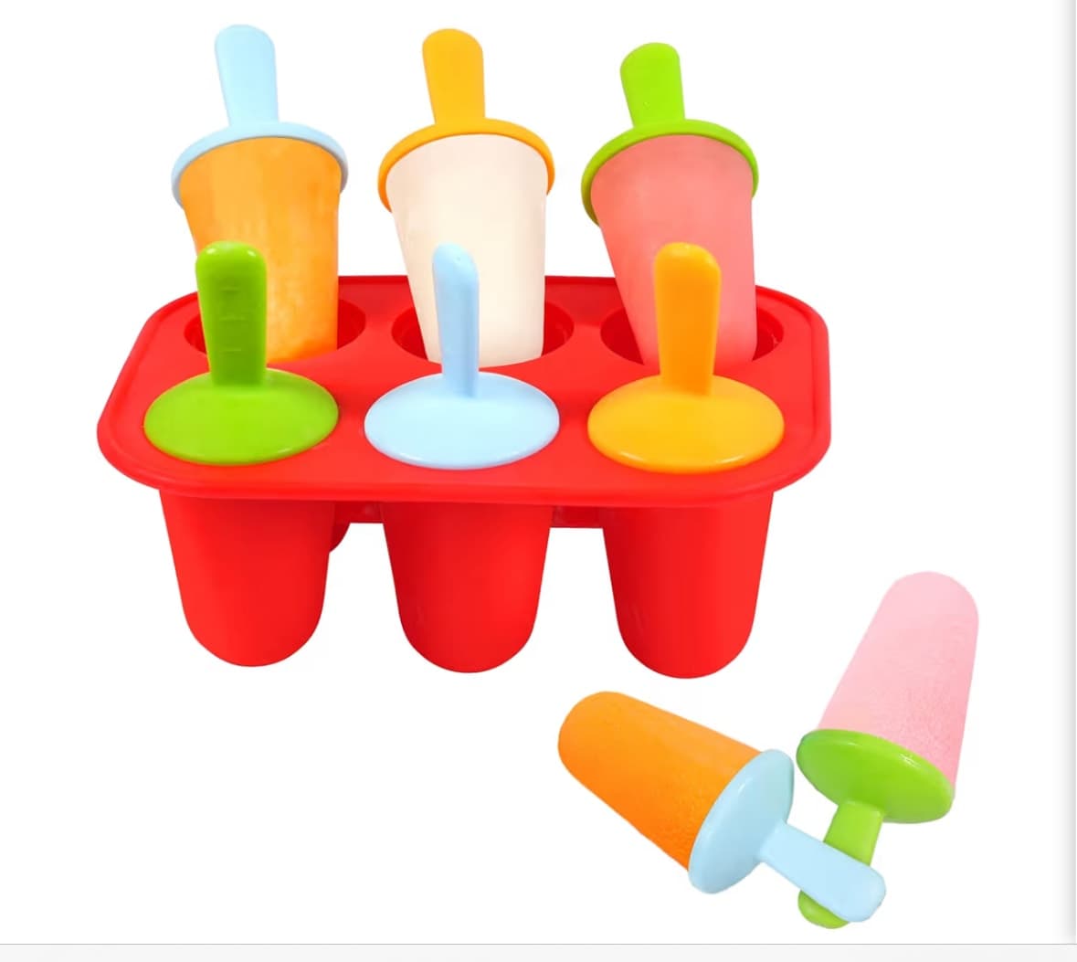 Miaowoof Silicone Popsicle Molds for Kids - Red
