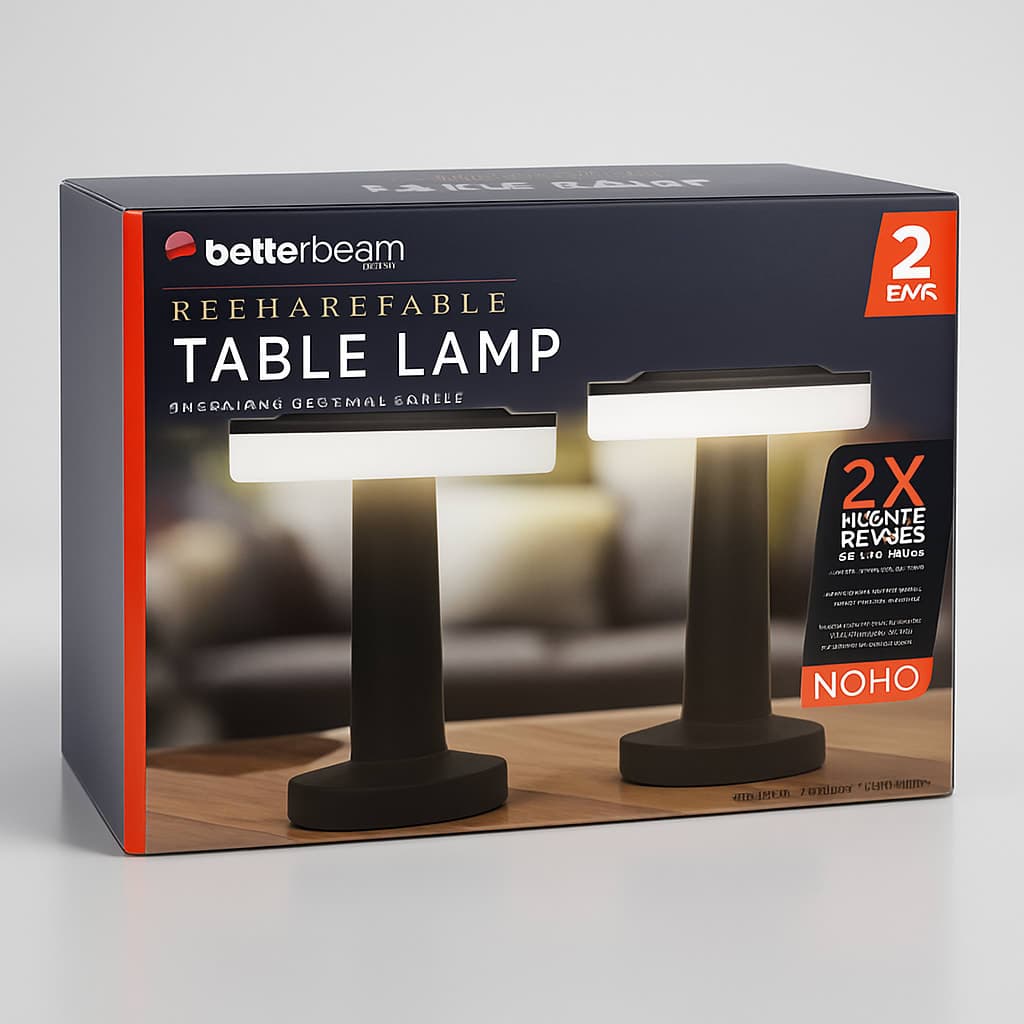 Betterbeam Rechargeable Table Lamp - 2 Pack, Touch Control