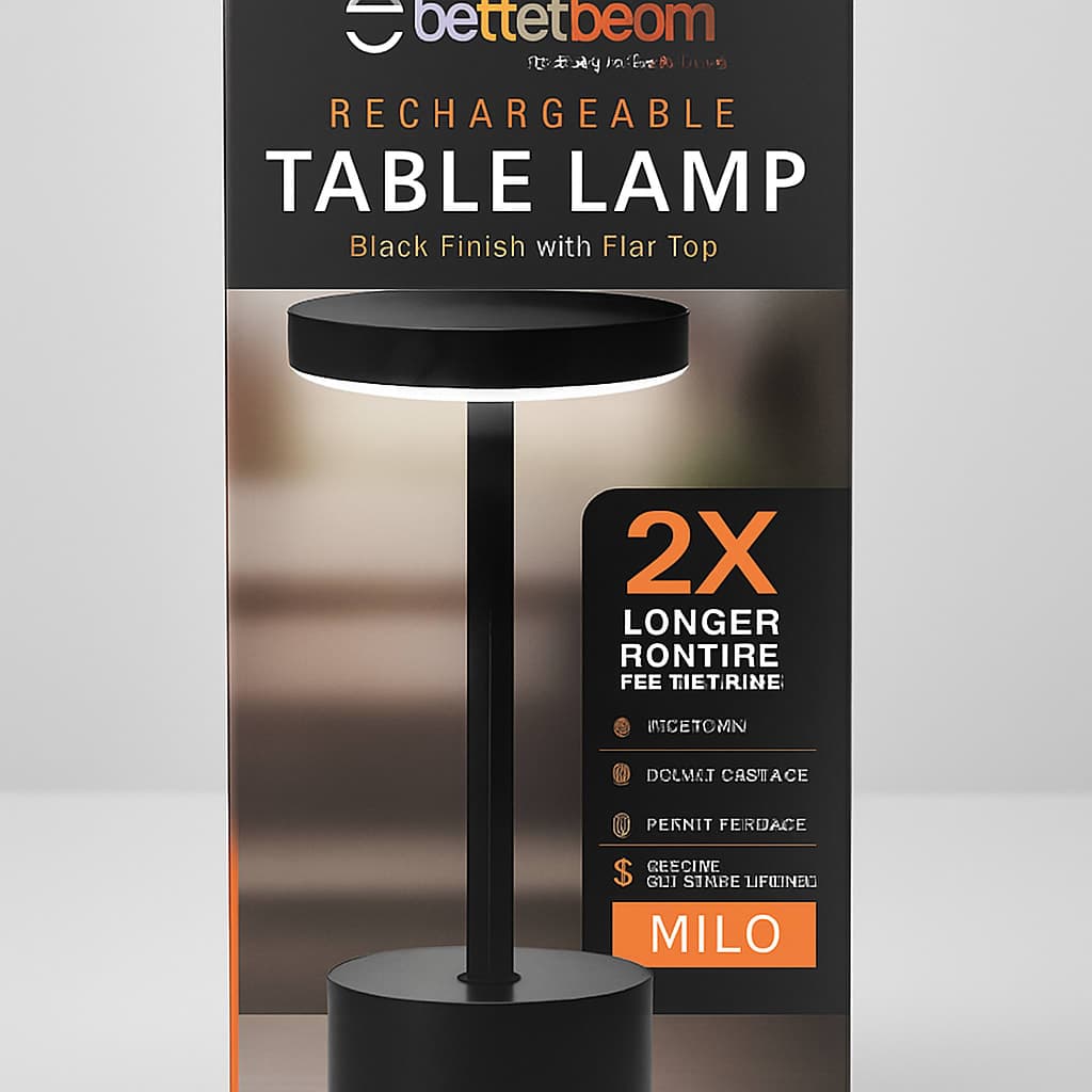 BetterBeam Rechargeable Table Lamp by Bell + Howell - Black Finish