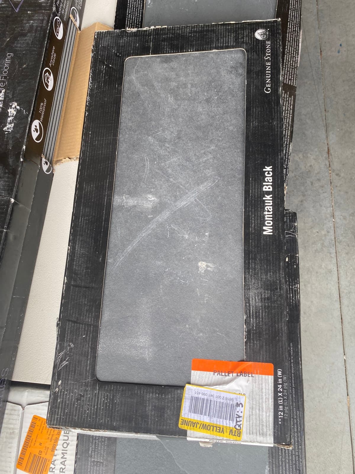 Genuine Stone Montauk Black Tile - 12" x 24"