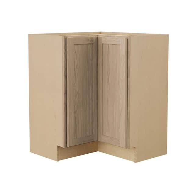 Sinclair 36 in. W x 16.5 in. D x 34.5 in. H Assembled Corner Lazy Susan Base Kitchen Cabinet In White