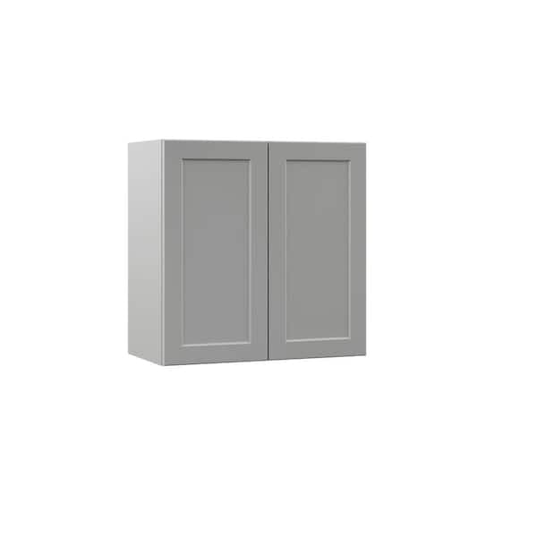 Designer Series Melvern 24 in. W x 12 in. D x 24 in. H Assembled Shaker Wall Bridge Kitchen Cabinet in Heron Gray