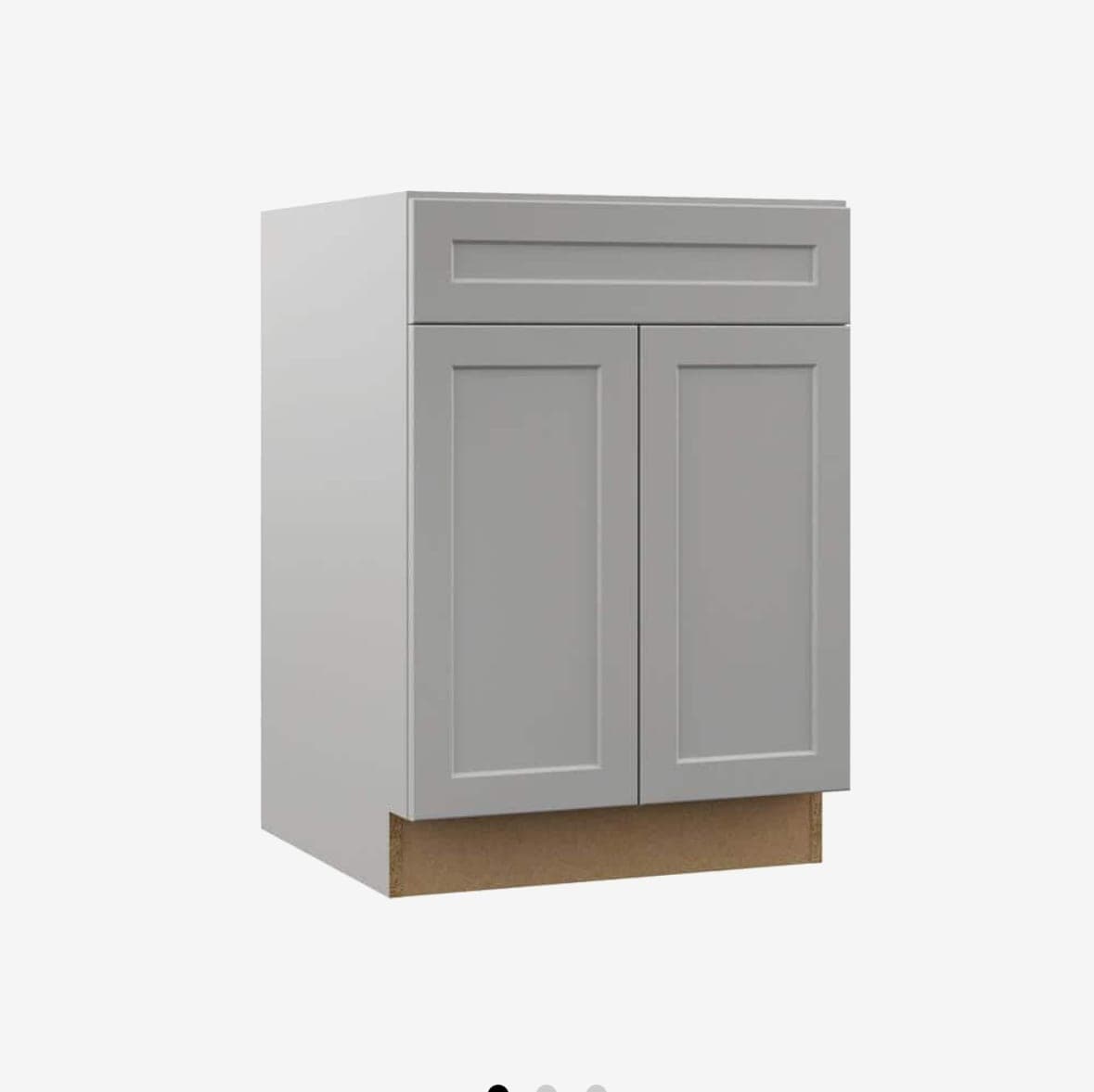 Designer Series Melvern 24 in. W x 24 in. D x 34.5 in. H Assembled Shaker Base Kitchen Cabinet in Heron Gray