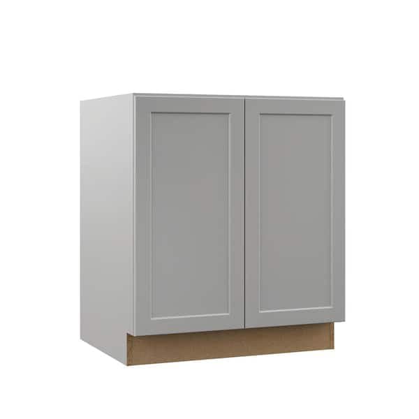 Designer Series Melvern 30 in. W x 24 in. D x 34.5 in. H Assembled Shaker Full Door Height Base Cabinet in Heron Gray