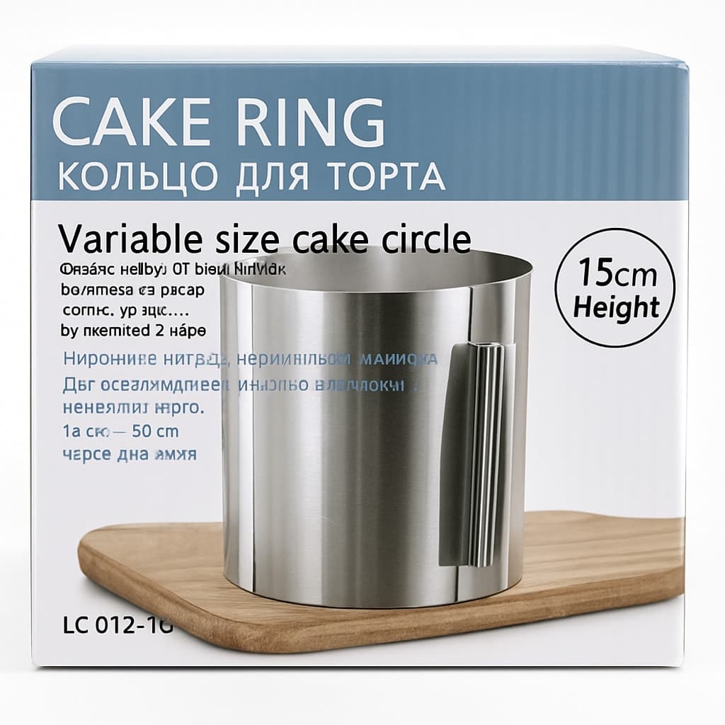 Adjustable Cake Ring - 15cm Height, Variable Size for Baking