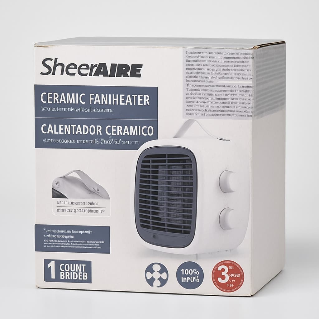 SheerAIRE Ceramic Fan Heater - 700W/1200W with Overheat Protection