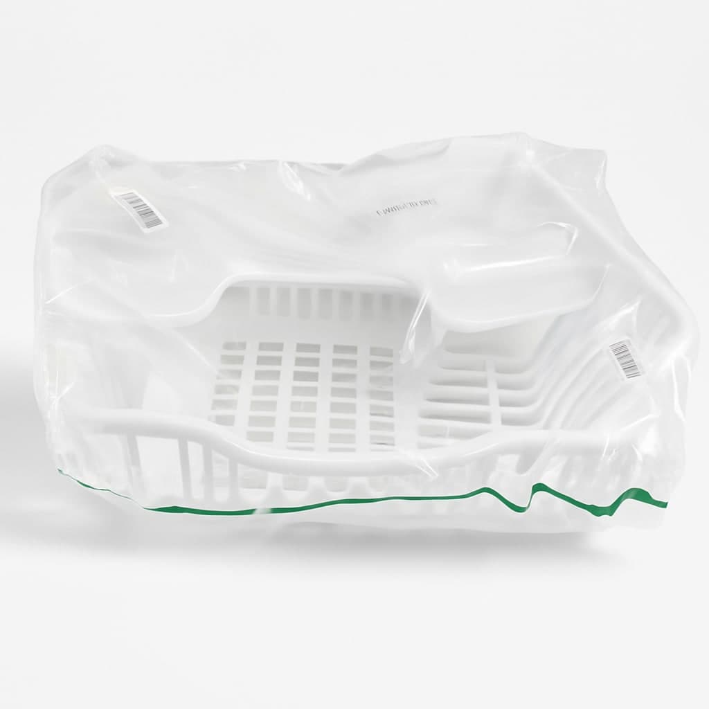 White Plastic Dish Rack with Cutlery Holder