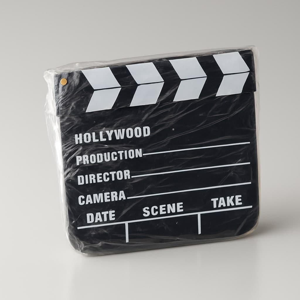 Hollywood Style Clapperboard with megaphone Movie Slate