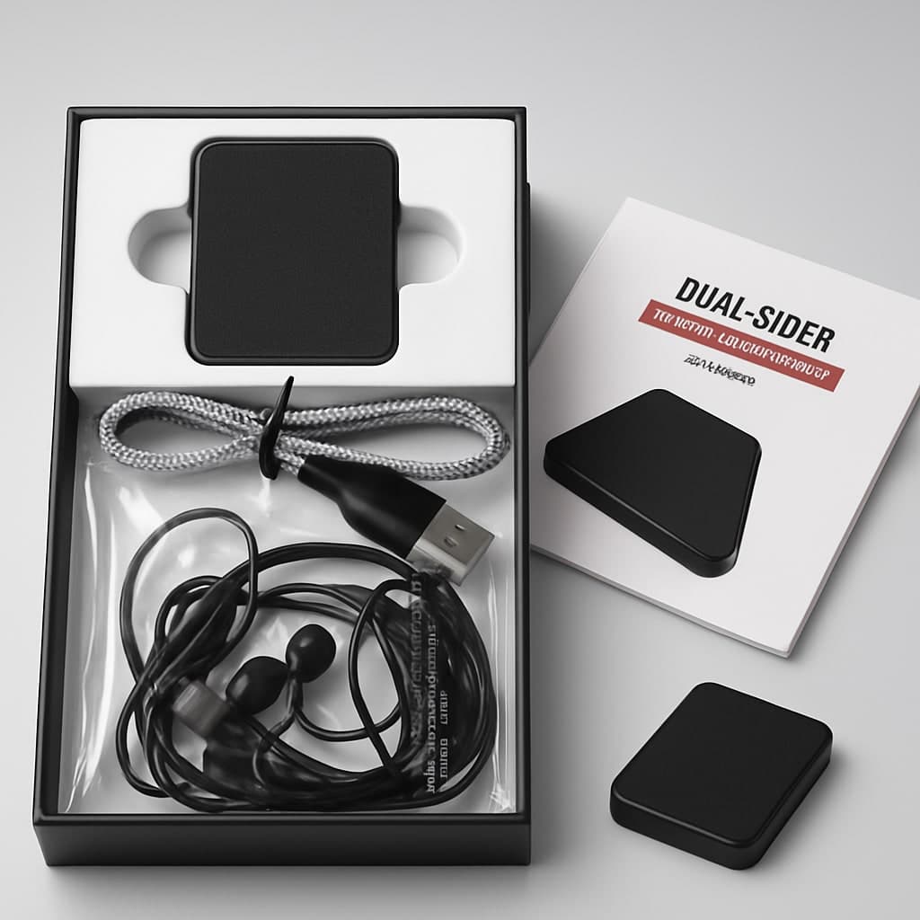 Dual-Sided Magnetic Voice Recorder with USB and Earbuds