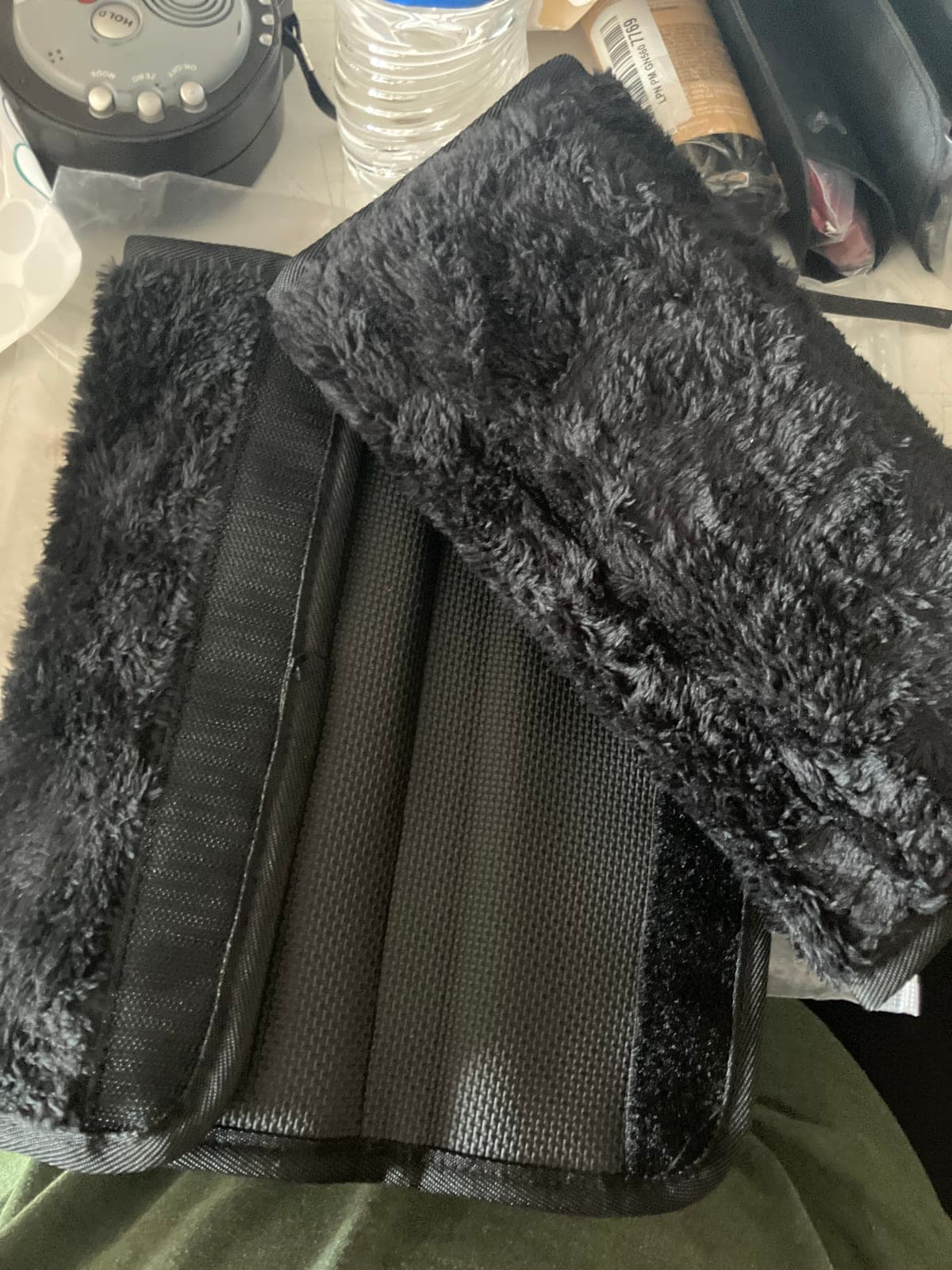 Black Plush Seatbelt Shoulder Covers