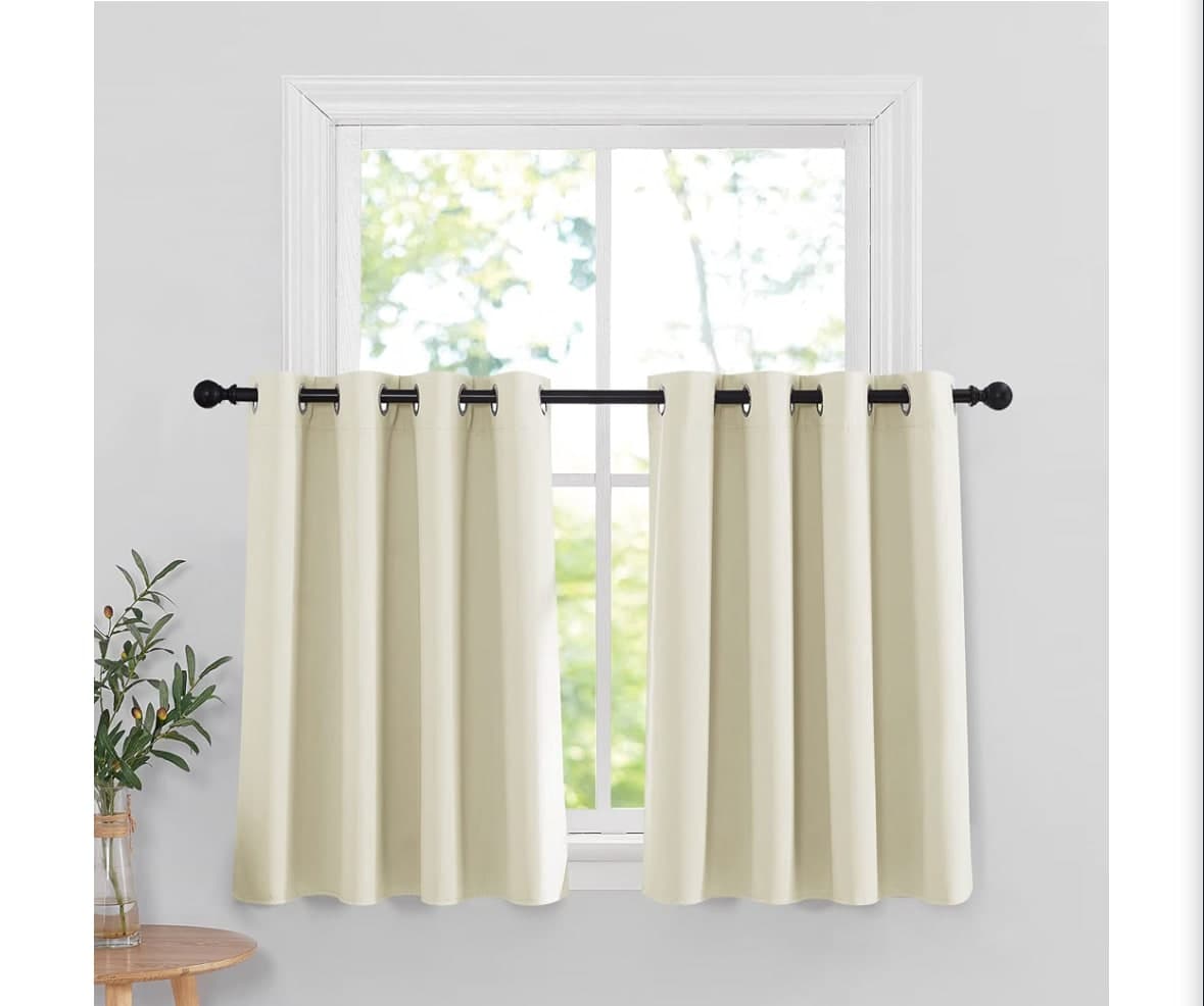RYB HOME Beige Short Curtains - 52" x 36" - 2 Panels