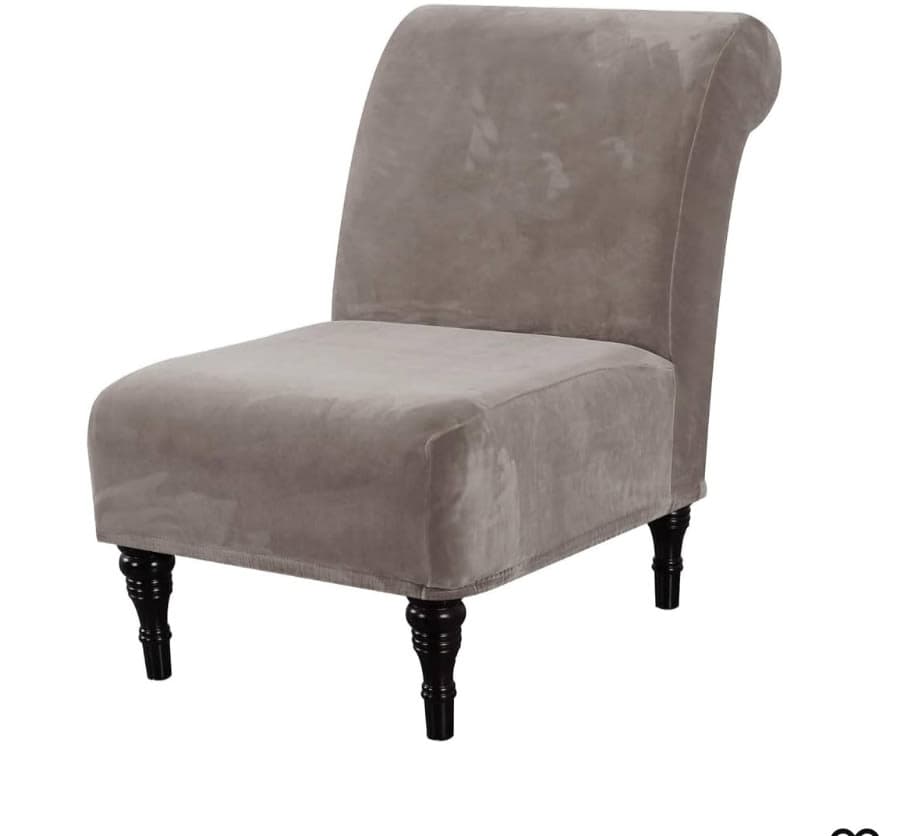 H.VERSAILTEX Armless Accent Chair Covers Thick Velvet Armless Chair Slipcovers High Stretch Chair Covers for Living Room Hotel Machine Washa