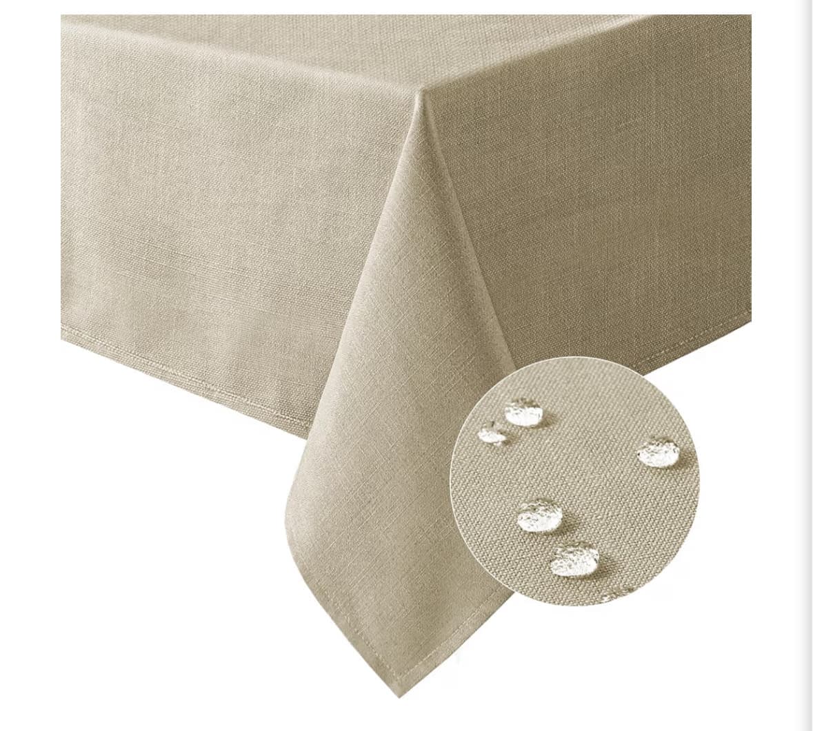 H.VERSAILTEX Linen Tackle Free Heather Ivory Tablecloth