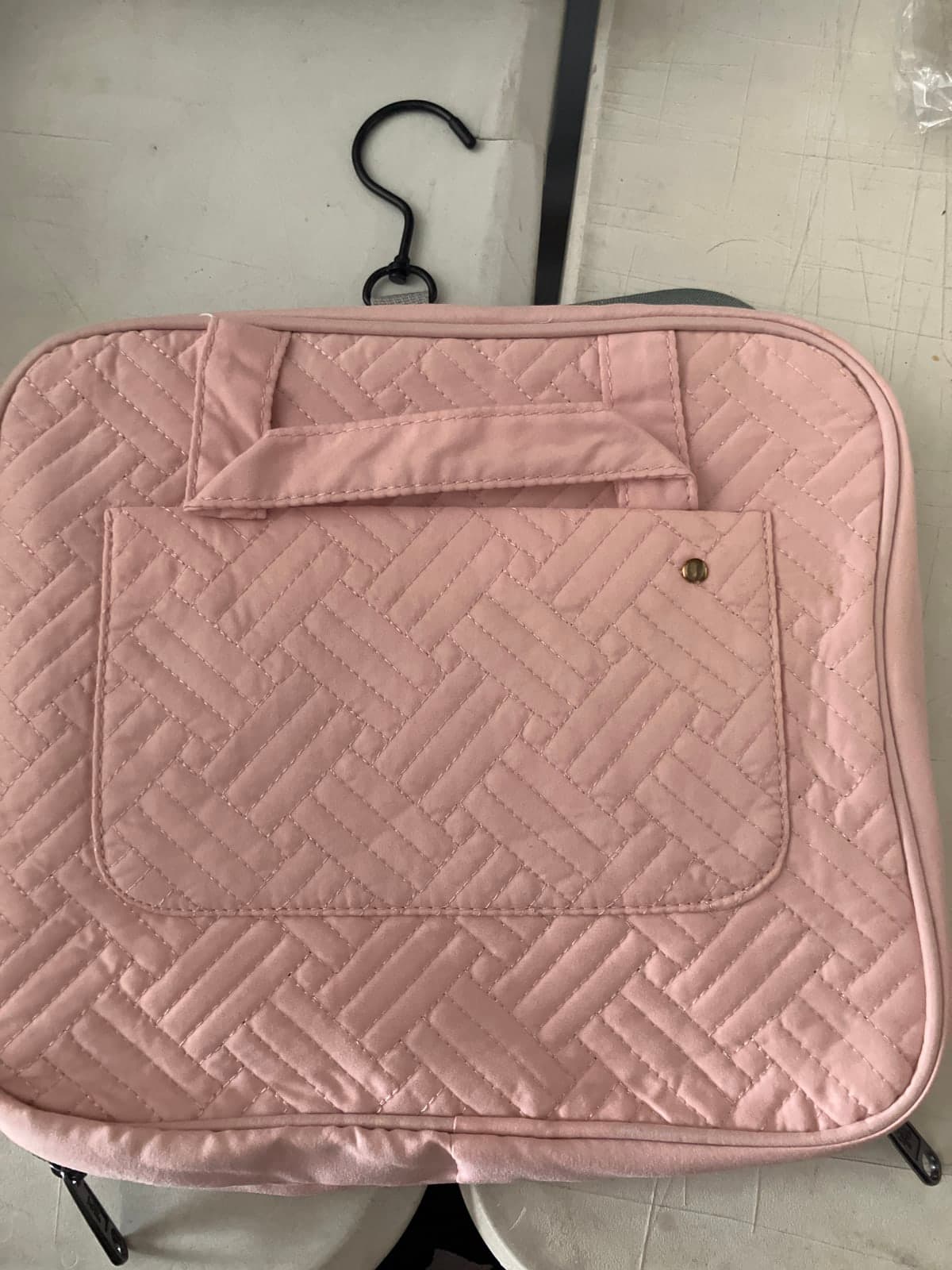 Quilted Pink Hanging Organizer Bag
