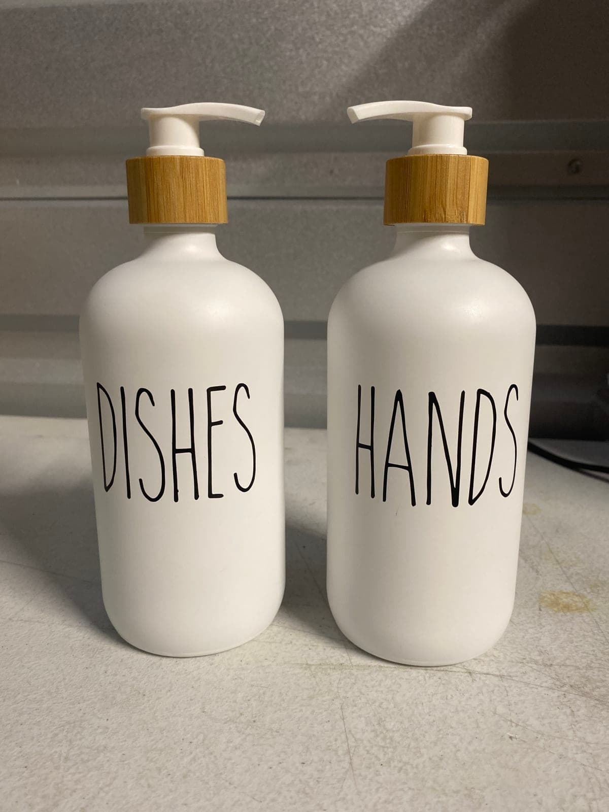 Stylish White Soap Dispenser Set - Dishes & Hands