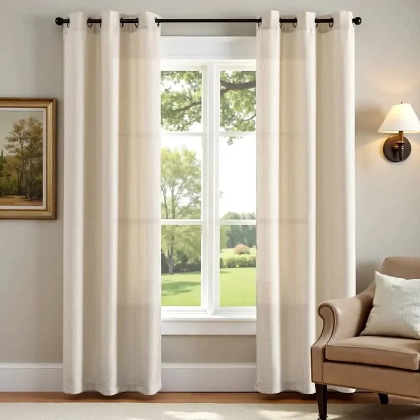 Jinchan Beige Curtain 90" Length