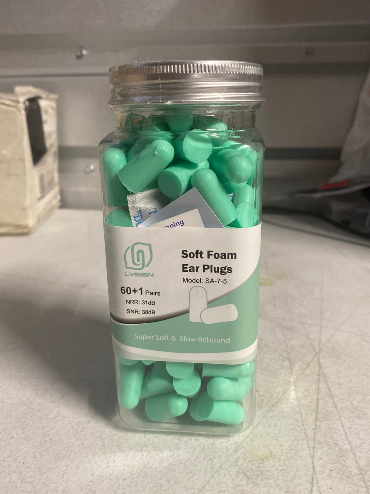 Lysian Soft Foam Ear Plugs - 60+1 Pairs, Model SA-7-5