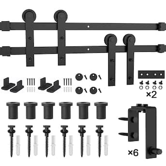 WINSOON Sliding Barn Door Hardware Kit - Black