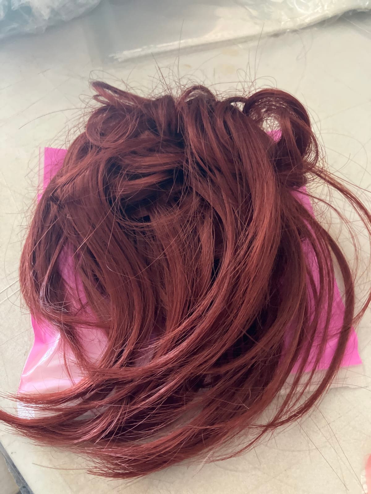 Short Messy Bun Red Synthetic Hair Piece