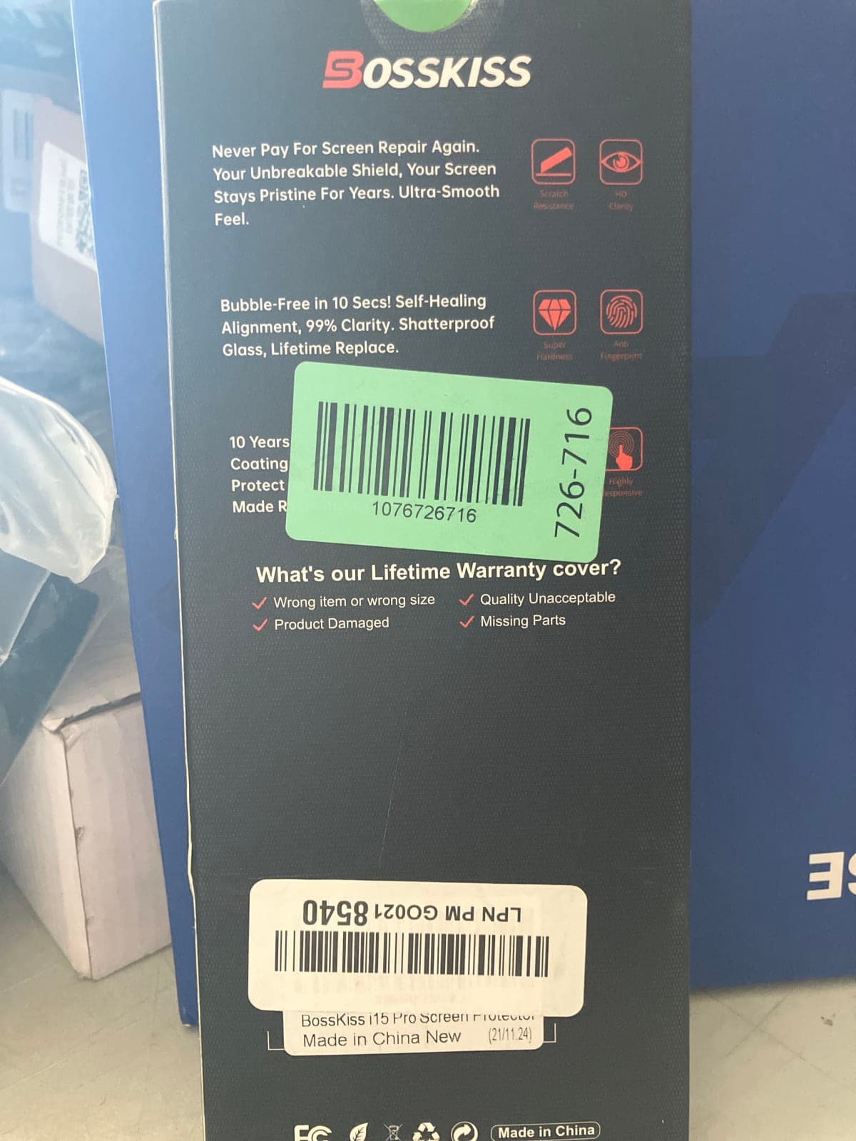 BossKiss i15 Pro Screen Protector - Ultra-Smooth & Scratch Resistant