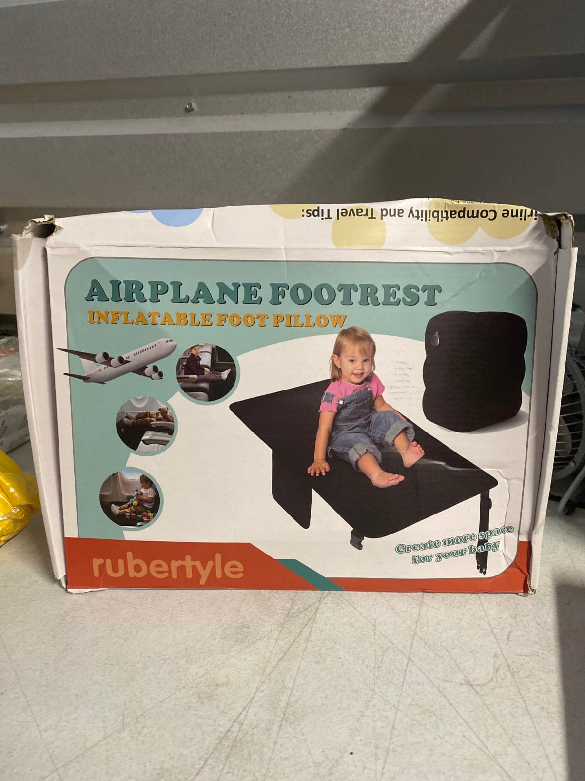 Rubertyle Airplane Footrest Inflatable Foot Pillow