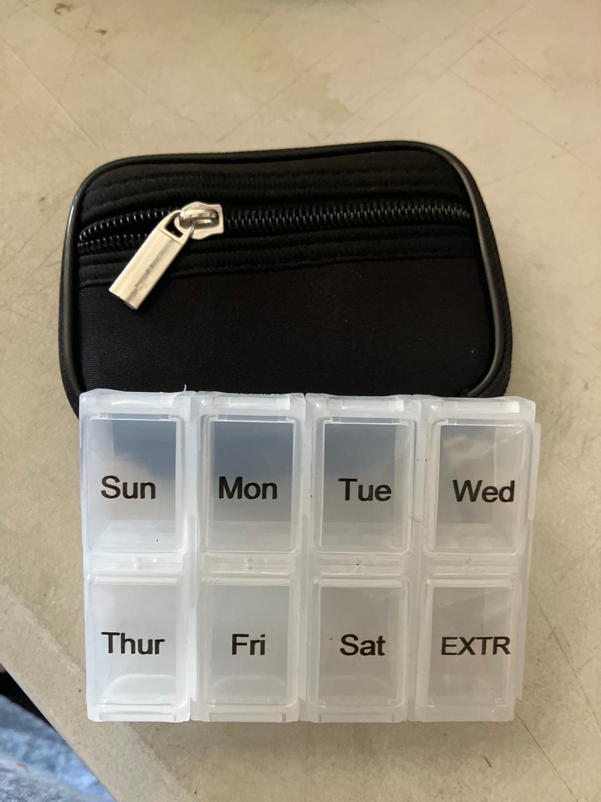 Weekly Pill Organizer with Zippered Case