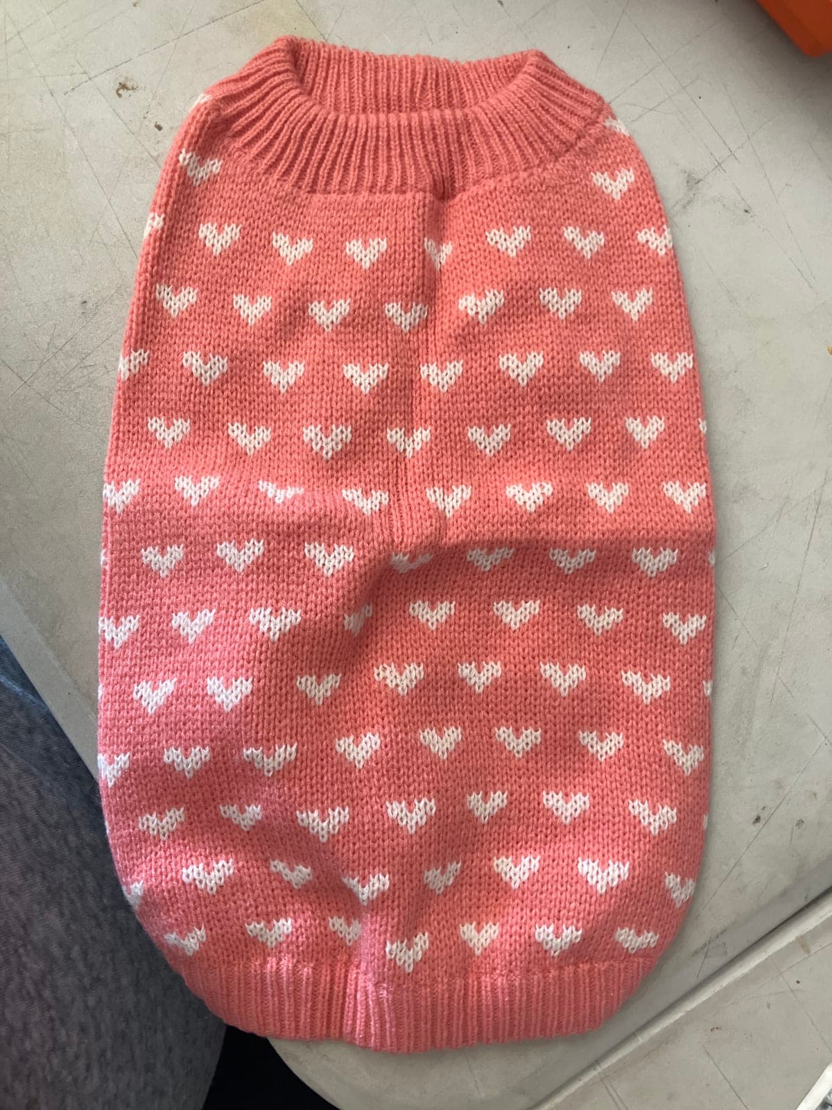 Cute Pink Heart Pattern Dog Sweater