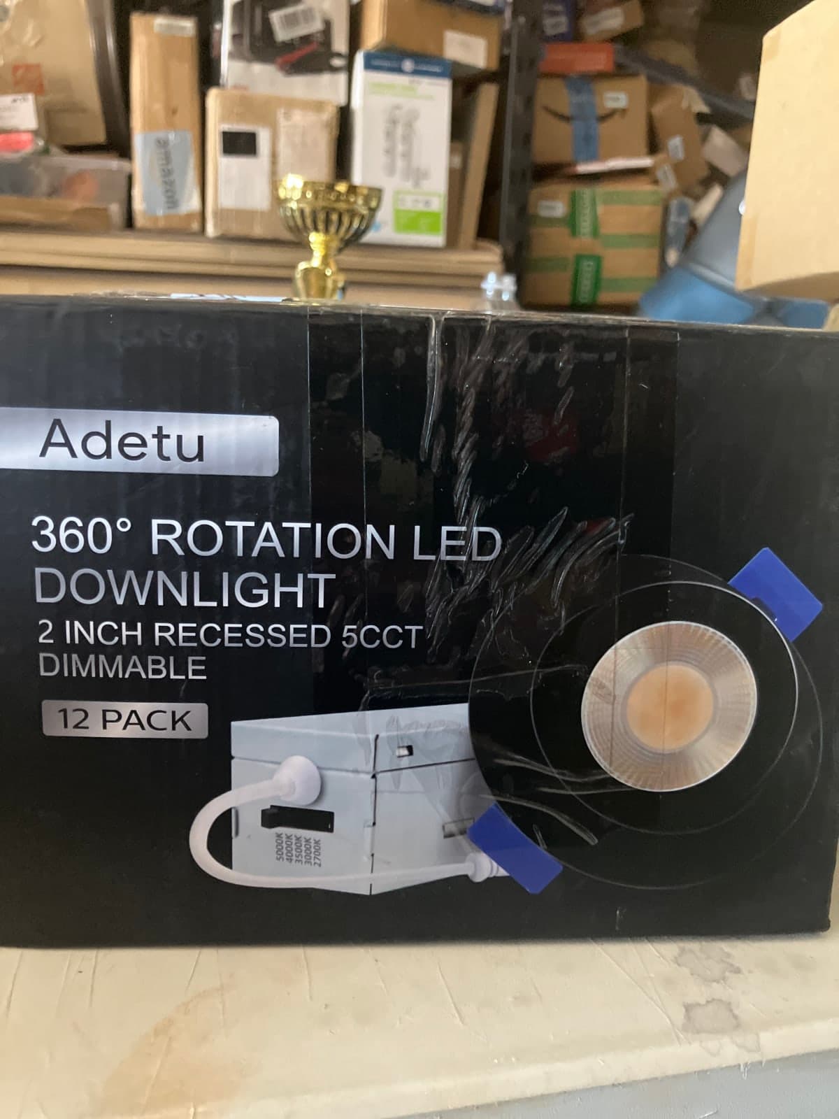 Adetu 360° Rotation LED Downlight 2 Inch Recessed 12 Pack