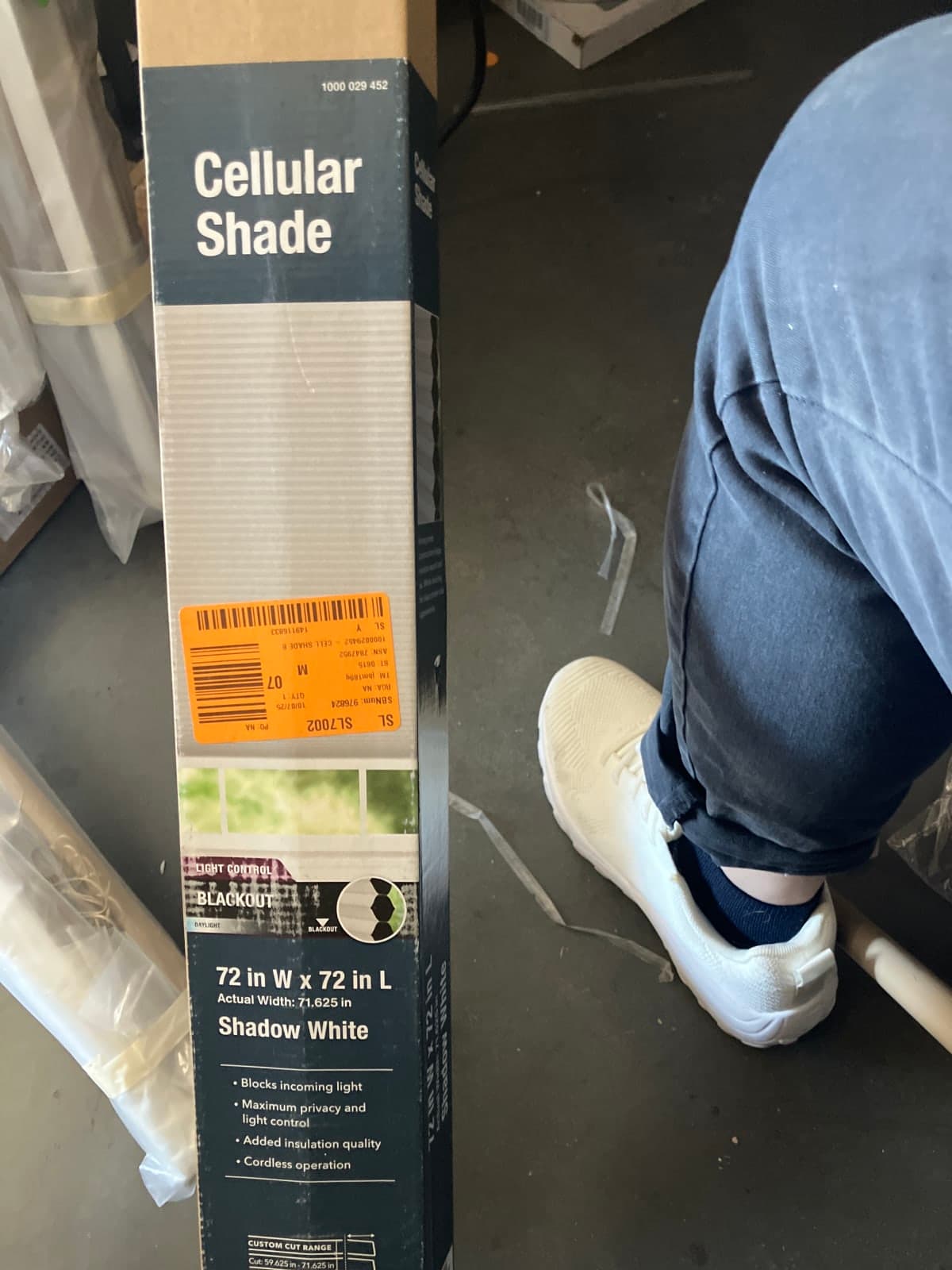Cellular Shade 72" x 72" in Shadow White - Blackout