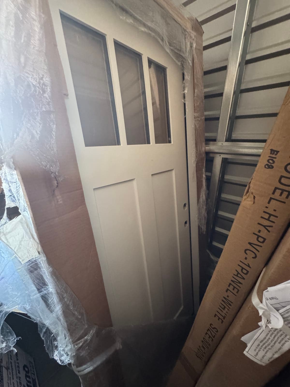 JELD-WEN 36 in. x 80 in. 3 Lite Craftsman White Steel Front Door